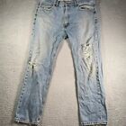 Levi's 555 Denim Pants Men's 38X32 Light Wash 90'S Style Classic Straight Jeans