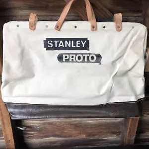 Vintage Stanley Proto 24" Canvas & Leather Bag Professional - Picture 1 of 14
