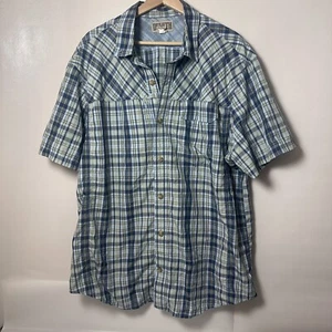 Duluth Trading Mens Shirt XL Performance Blue Yellow Plaid Casual Outdoors - Imagen 1 de 7