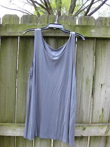 LOGO Lori Goldstein Gr. XLP grau U-Ausschnitt Strick Tank neu ohne Etikett - Bild 1 von 3