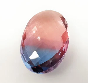 19.80 Ct Amazing Bi-Color Doublet Quartz Oval Cut Loose Gemstones - Picture 1 of 4