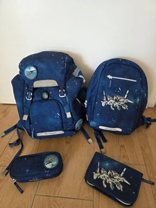 Jungen Beckmann Schulranzen Set, blau, mit Regenschutz und Blinklicht - Bild 1 von 24