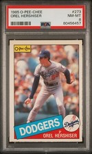 1985 O-Pee-Chee OPC Baseball #273 Orel Hershiser Rookie Card RC PSA 8