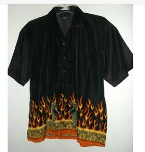 NWT TWIN SEA DRAGON IN SEA OF FIRE HAWAIIAN SHIRT asst sizes 5 COLORS - Picture 1 of 9