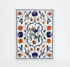 18" x 15" Marble Table Top Handmade Semi precious stones Inlay Home Decor - Picture 1 of 1