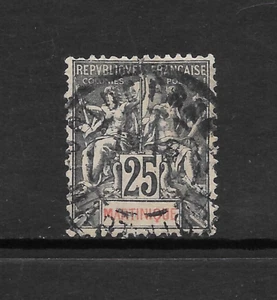 MARTINIQUE SCOTT 43 USED F/VF - 1892 25c BLACK/ROSE NAVIGATION & COMMERCE ISSUE - Picture 1 of 2