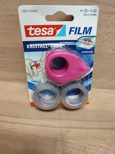 1 Pack Tesa Film Kristall Klar Mini Abroller Nr.58232 2x10mx19mm Pink - Bild 1 von 2