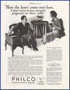 Vintage 1933 PHILCO Lazy-X Tube Radio Ephemera 1930's Print Ad - Picture 1 of 1