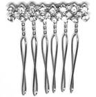 Crystal hair comb in silver plate
