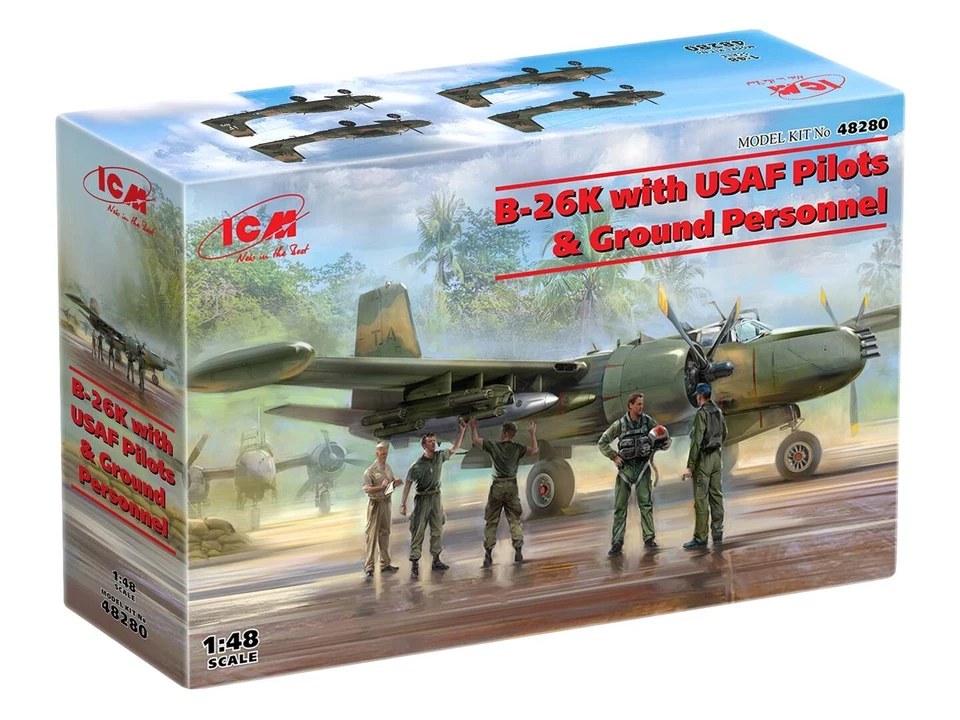 ICM 48280 - B-26K con pilotos de la USAF - Kit modelo escala 1:48 Foto 1 de 4