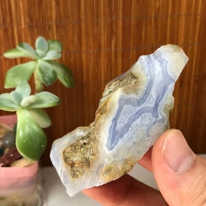 Natural blue chalcedony agate Crystal gemstone rough original Specimen A1895 - Picture 1 of 15