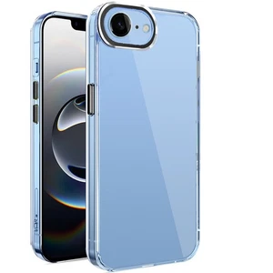 For iPhone 16e Case Clear Hybrid Phone Cover with Color Buttons + Tempered Glass - Picture 1 of 3