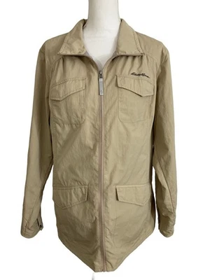 Chaqueta Eddie Bauer Para Mujer 2X Bronceada Travex Ligera Cremallera Completa Bolsillos Gorpcore Foto 1 de 4