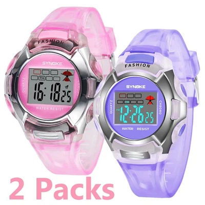 PACK de 2 relojes de pulsera digitales electrónicos deportivos impermeables para niños el mejor regalo para niñas Foto 1 de 4
