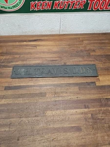 C110- Vintage J. H. Travis D.D.S General Dentistry Bronze Sign Lancaster Pa - Bild 1 von 11