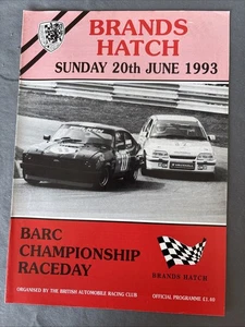 Race Programme 20 June 1993 Brands Hatch Saloons Formula Ford Touring BMW A4 - Picture 1 of 1