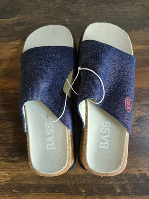 Zapatos/sandalias BASS para niñas talla 1 1/2 denim azules brillantes, ¡NUEVOS EN CAJA! Foto 1 de 4