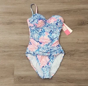 Lily Pulitzer Nuevo con Etiquetas Resort Blanco Se balancea conmigo Pequeña Una Pieza Falta 1 Correa - Imagen 1 de 8