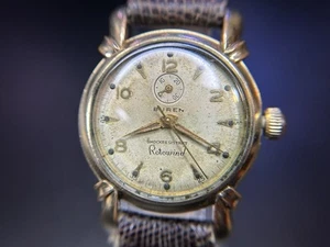 Rare Buren Rotowind Vintage Watch Automatic Manual Wind Power Reserve 10k Rgp - Picture 1 of 13