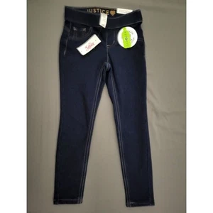 Justice Jeans Youth Girls Size 6 Skinny Legging Stretch Pull On Dark Blue Denim - Picture 1 of 15