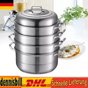 5 Etagen Dampfkocher Mantowarka Gardampftopf Edelstahl Dampfgarer 32cm DE - Bild 1 von 14