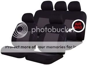 FOR PEUGEOT 406 Sudeley Black/Navy VR 9 Pce Front/Rear Seat Covers - Picture 1 of 2