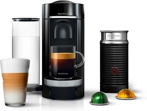 Máquina de café espresso Nespresso VertuoPlus de DeLonghi + espumador – negra ENV155BAE nueva - Imagen 1 de 4