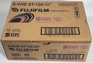 Fuji FujiFilm S-VHS ST-120 NEW Sealed Case Of 10 Video Cassette Tapes UNUSED - Photo 1/4