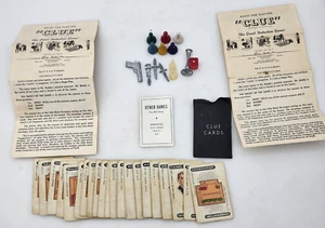 Vintage Clue 1949 1950 Spielstücke Anleitung Karten Waffen GVC - Bild 1 von 16