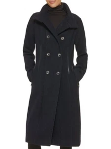 Neu mit Etikett $ 375 Guess zweireihiger Trenchcoat Wollmischung marineblau S - Bild 1 von 8