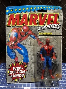 Avengers 1990 Toy Biz Marvel Super Heroes Spider-man Web Suction Hands Carded - Picture 1 of 13