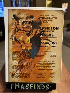 Z3 1966 ALTOONA PA vs MASSILLON OH TIGERS Programa de Fútbol Escuela Secundaria OHIO - Imagen 1 de 4