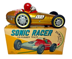 DAIYA JAPAN WINDUP SONIC SPEED OPEN WHEEL RACER #8 RACE CAR WORKS w/ BOX - Picture 1 of 12