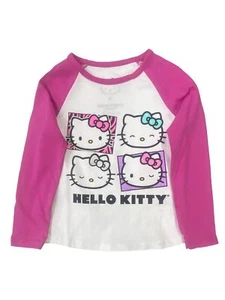 Hello Kitty Toddler Girls Long Sleeve Pink Baseball T-Shirt Tee Shirt 3T - Picture 1 of 1
