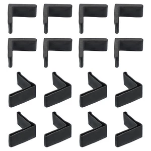 L Shape Leg Pads 2.5" x 2.5", Furniture Leg Cover Protectors Black 16pcs - Picture 1 of 6