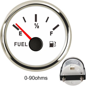 Medidor de nivel de combustible 52 mm 0-90 ohmios E-F rojo LED para automóvil marino EE. UU. STOCK - Imagen 1 de 8