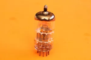 AMPEREX Holland - ECC88 6DJ8 - Impression orange - Dimple Getter - Tube audio - NOS - Photo 1 sur 9