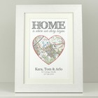 Personalised new home map print / house warming gift / 1st first house present 