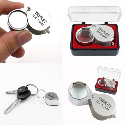 30x Einschlag Lupe Juwelier Taschenlupe Präzisionslupe Uhrmacher Schmuck TRIPLET - Bild 1 von 4