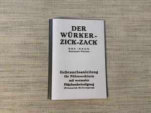 Singer / Würker / Pfaff ZigZag Buttonhole Attachment Instruction Booklet Only - Picture 1 of 8