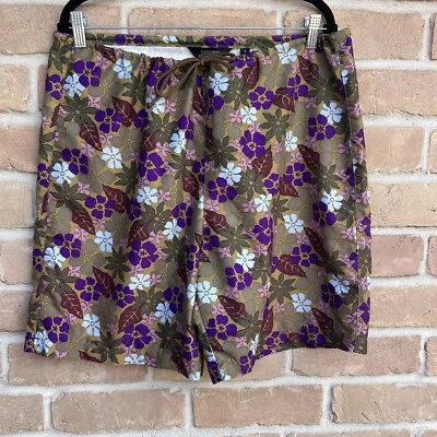 Vintage J Crew Swim Trunks Hawaiian Floral  Size L Tiki Beach Resort Preppy - Image 1 of 3