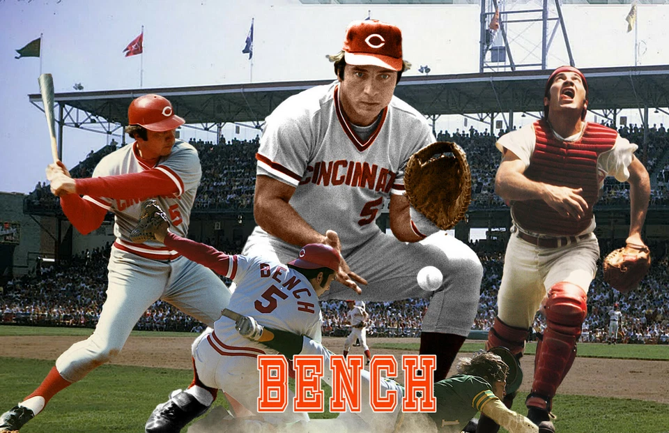 Cincinnati Reds Lithograph print of  Johnny Bench   17 x 11 - Image 1 of 1