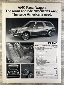 Pubblicità AMC Pacer Wagon Stationwagon Car 1978 stampa d'epoca - Foto 1 di 1