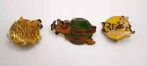 Vintage Enamel Disney Pin Lot (3) Bear Country, New Orleans Square, Team 1991 - Picture 1 of 7