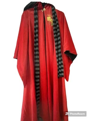 Harry Potter Gryffindor Hecho a Medida Reversible Rojo Negro Bata Capa Adulto S/M Foto 1 de 4