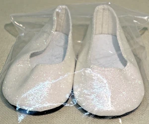 1 pair White Doll Shoes Generation Glitter Sparkle For 18 inch Girl Doll NEW - Picture 1 of 4