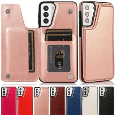 Luxury Leather Magnetic Card Wallet Cover Case for 11 12 13 14 15 16 Pro Max XR - Image 1 of 4