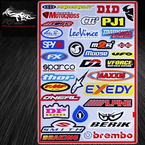 Automotive/Motorcross Sponsor Logo Decal Sticker Sheet Motorcycle/Dirt Bike/ATV - Picture 1 of 2