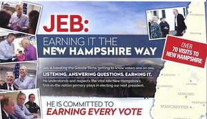 POLITICS LEAFLET (2016) JEB BUSH Earning It The NH Way (Right To Rise PAC) Q OF - Bild 1 von 2
