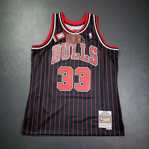 100% Authentic Scottie Pippen Mitchell Ness 95 96 Bulls Jersey Size XL 48 Mens Cover